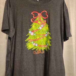 Gray Christmas Tree Shirt NWOT